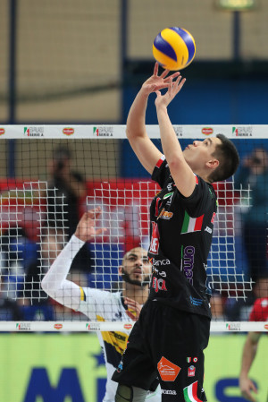 Christenson (Lube) in fase di gioco