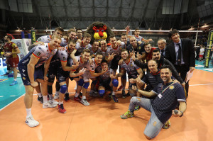 I giocatori di Ravenna esultano a fine partita