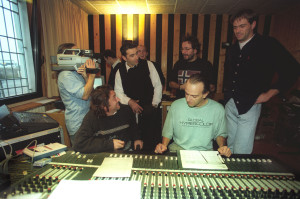 Con Guido Benigni al mixer, De Giorgi, Brogioni, Caronna e Lavorato