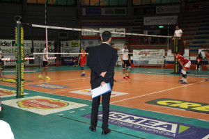 Coach Gianpietro Rigano durante la gara