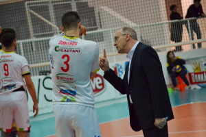 Coach Gulinelli con il palleggiatore della Pag