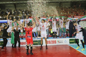 La Lube riceve il trofeo Tricolore