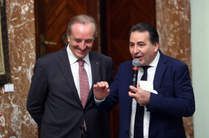 Il Presidente FIPAV Cattaneo e Fef&eacute; De Giorgi