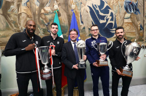 Simon, Diamantini, Codarin e Massari con Giancarlo Giorgetti