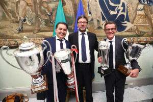 De Giorgi e Lorenzetti con il sottosegretario Giorgetti