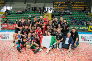 I festeggiamenti per la conquista della Del Monte Junior League 2019 conquistata della Cucine Lube Civitanova
