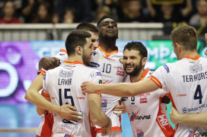 I Giocatori di Ravenna esultano a fine partita