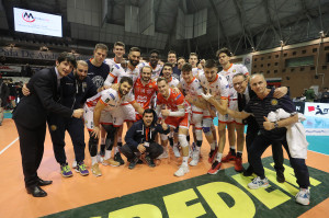 I giocatori di Ravenna esultano a fine partita