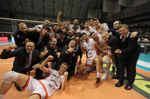 I Giocatori di Ravenna esultano a fine partita