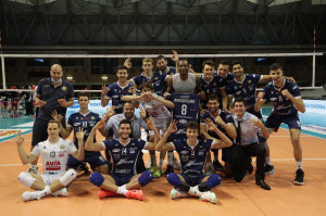 I giocatori di Ravenna esultano a fine partita