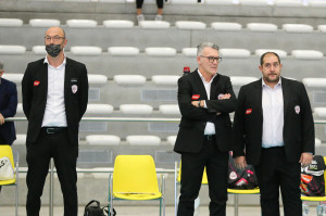 da sx a dx, direttore sportivo Gabriele Pavan, allenatore Massimo Zambonin, assistente Alberto Previato
