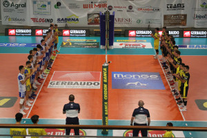 Saluto iniziale prima giornata di campionato Monge Gerbaudo Savigliano vs Team Volley Portomaggiore