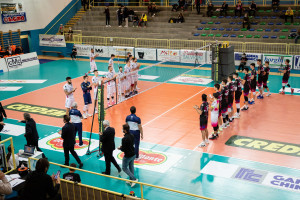 Squadre schierate per il saluto di inizio 