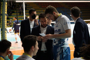 Il vice allenatore Nesello e Maccabruni