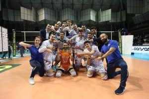 I giocatori di Cisterna festeggiano a fine partita