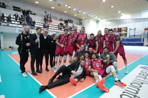 I giocatori di Porto Viro esultano a fine partita