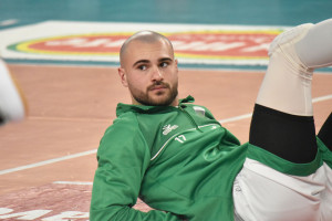 Alessandro Acquarone in riscaldamento