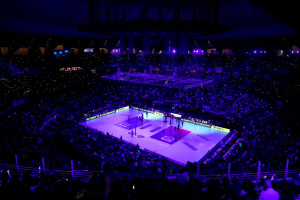 La suggestiva cornice del palasport