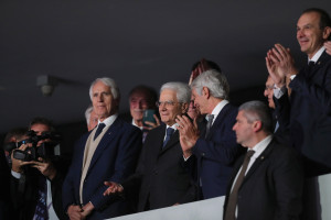Il presidente Mattarella in tribuna d'onore
