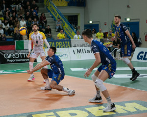 Michal Petras in fase di ricezione