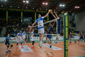 Andrea Santangelo in fase di attacco