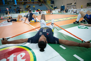 Miguel Gutierrez in riscaldamento
