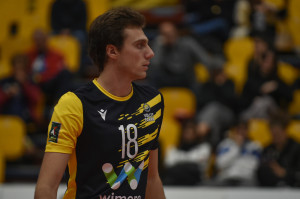 Riccardo Alberghini durante una pausa della gara