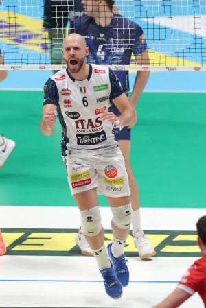 Sbertoli esulta dopo un punto di Trento