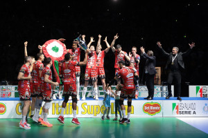 I festeggiamenti di Perugia per la vittoria