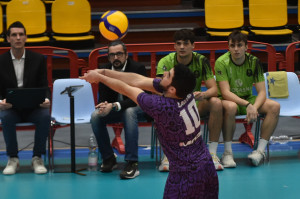 Gabriele Calitri riceve in bagher l'attacco di Salsomaggiore