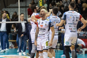I giocatori di Grottazzolina esultano a fine partita