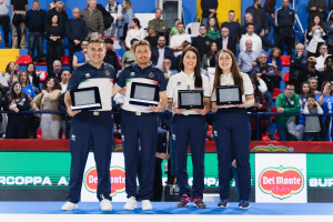 Il quartetto arbitrale della Del Monte® Supercoppa Serie A3