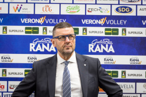 Romano Giannini nel prepartita