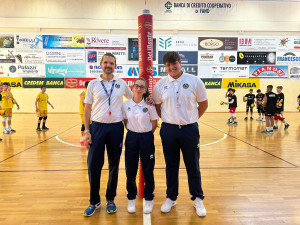 Gli arbitri della 1° Giornata di gare al Palasport Cercolani di Lucrezia di Cartoceto
