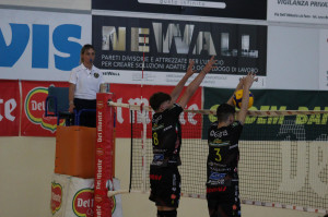Cucine Lube Civitanova in azione durante il match contro Puliservice Acqua S.Bernardo Cuneo