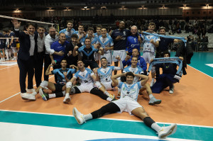 I giocatori di Aversa esultano a fine partita