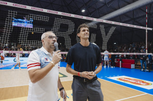 Andrea Dallavalle medaglia ai Mondiali di Tokyo 2025 omaggiato dal PalabancaSport