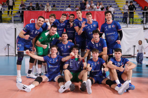Esultanza finale post-vittoria della Emma Villas Codyeco Lupi Siena