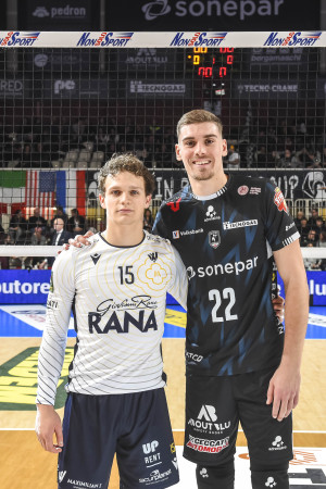 Pietro Bonisoli (Rana Verona) e Veljko Masulovic (Sonepar Padova)