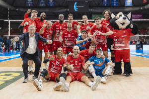 Festeggiamenti finali Gas Sales Bluenergy Volley Piacenza. 