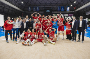 Foto vittoria finale. Piacenza x alle Final Four della Del Monte® Coppa Italia 2026.
