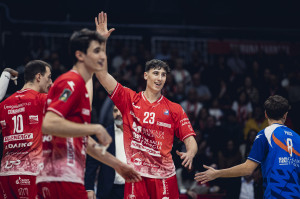 Festa finale per Alessandro Bovolenta e tutta la squadra di Piacenza. 