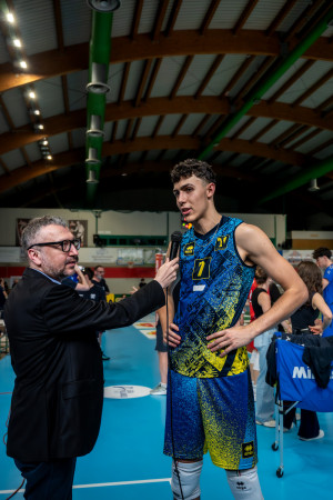 Boschini intervistato a fine gara da Piero Giannico