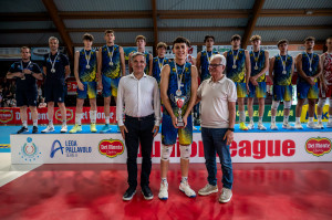 Davide Boschini, capitano di Trento, insieme a Fabio Fistetto e Luciano Serenelli