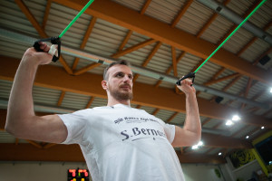 Andrea Santangelo in fase di riscaldamento